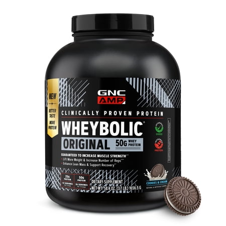 GNC AMP New Wheybolic, Whey Protein Powder, Cookies & Cream, 58.4 oz, 26 Servings