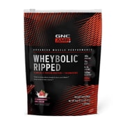 GNC AMP Wheybolic Ripped Clinically Proven Protein Powder & Thermogenic Protein Supplement, Strawberries and Cream, Increases Muscle Strength & Size, Calorie Burn, Energy & Endurance, Caffeine, 40g