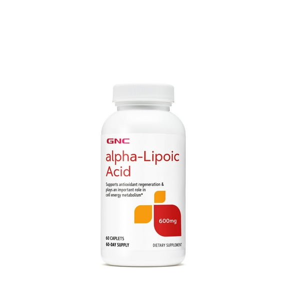 GNC Alpha-Lipoic Acid 600mg, 60 Caplets, Supports Antioxidant Regeneration and