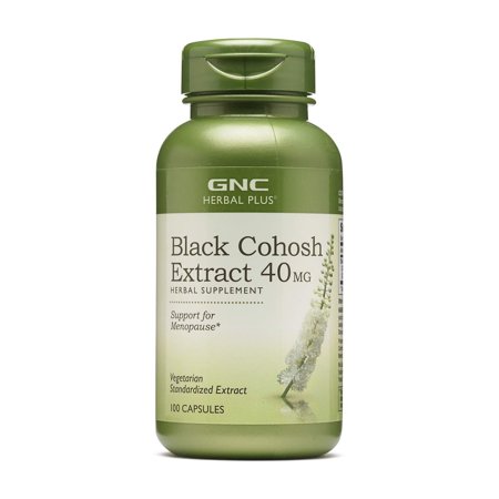 GNC Herbal Plus Black Cohosh Extract 40mg Supplement, Vegetarian, Support for Menopause, 100 Capsules, 100 Servings