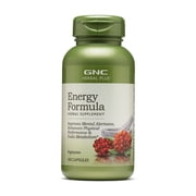 GNC Herbal Plus Energy Formula Supplement, Vegetarian, Supports Mental Alertness, Physical Performance and Metabolism, 100 Capsules, 100 Servings