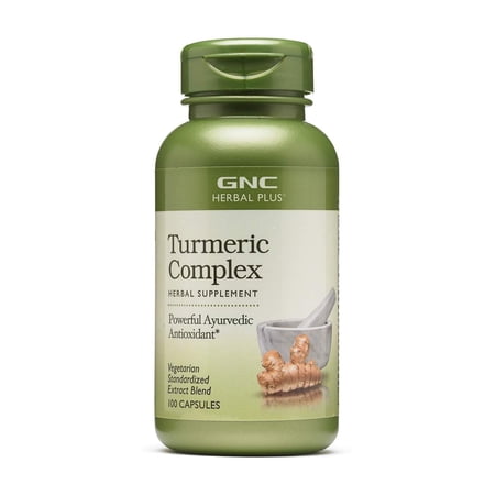 GNC Herbal Plus Turmeric Complex Supplement, Vegetarian, Provides Antioxidant Support, 100 Capsules, 100 Servings