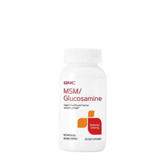GNC MSM/Glucosamine 500mg/500mg, 90 Capsules, Supports Joint Function and Joint Cartilage