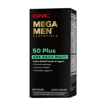 GNC Mega Men 50 Plus Multivitamin | Antioxidants | Heart Health | Prostate and Circulatory Support | 1 Daily