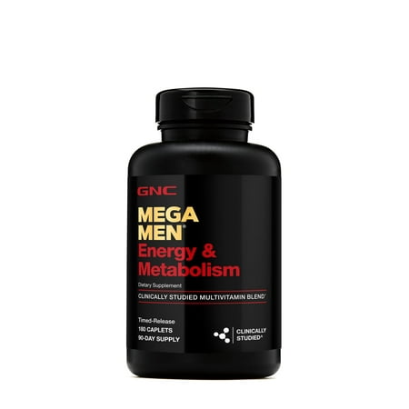 GNC Mega Men Energy & Metabolism Multivitamin | Increased Energy, Metabolism, Antioxidants, and Calorie Burning | 180 Count