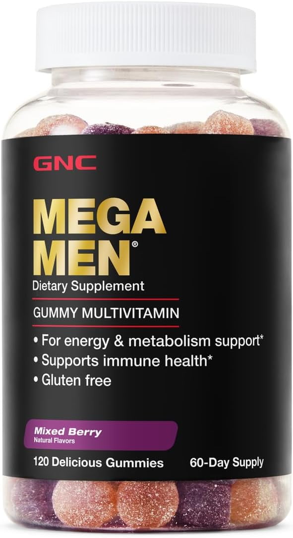 GNC Mega Men Gummy Multivitamin Supports Energy, Metabolism, and