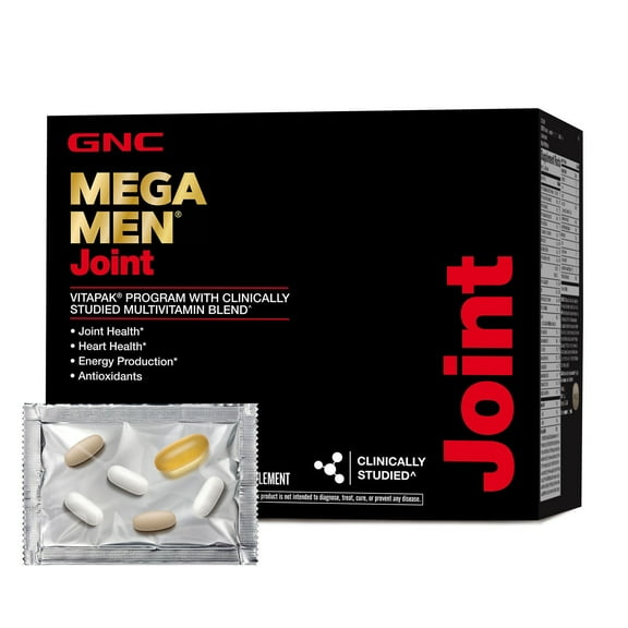 GNC Mega Men Joint Vitapak Program, Complete Nutrition, 3 Products in 1, Move Better, Comfort & Function, With Glucosamine & Chondroitin, 30 Count