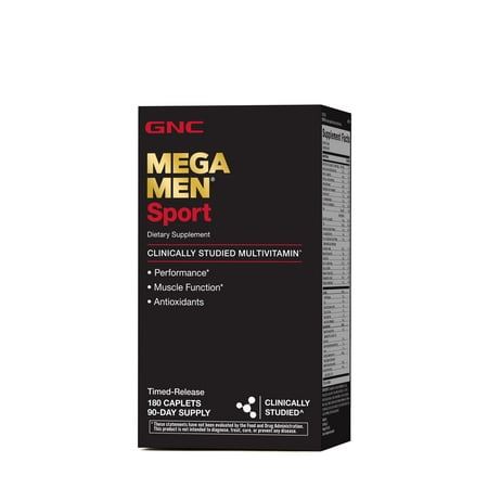 GNC Mega Men Sport Daily Multivitamin For Performance, Muscle Function, and General Health -180 Count
