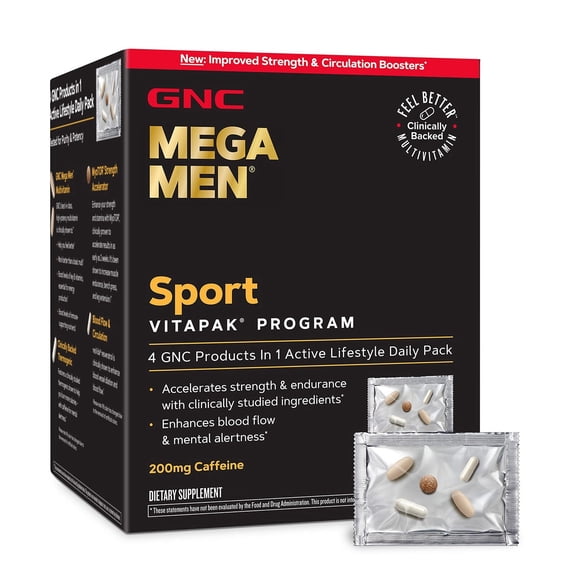 GNC Mega Men Sport Vitapak, 30 Packs (Pack of 1)