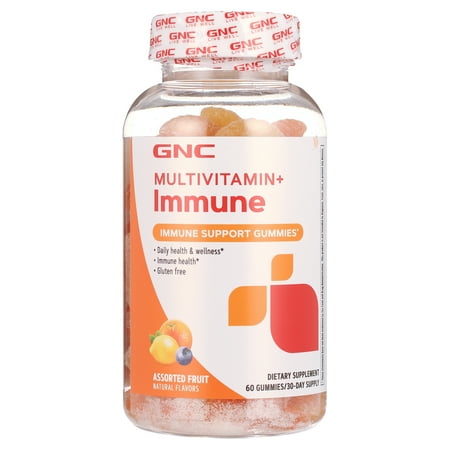 GNC Multivitamin+ Immune Support Gummies, Supports Immune Health AND Daily Wellness, Assorted Fruit, 60 Gummies, 30 Servings