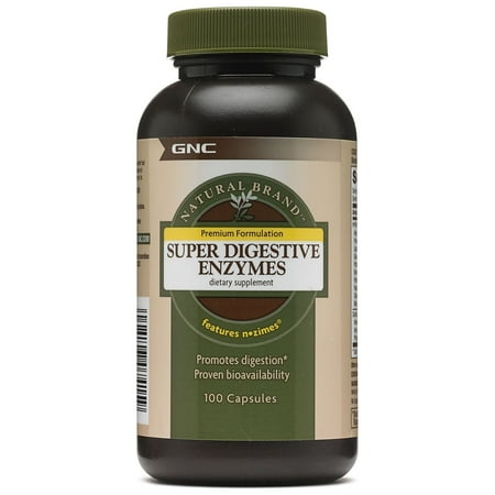 GNC Natural Brand Super Digestive Enzymes | Promotes Protein, Carbohydrate And Fat Digestion | 100 Capsules