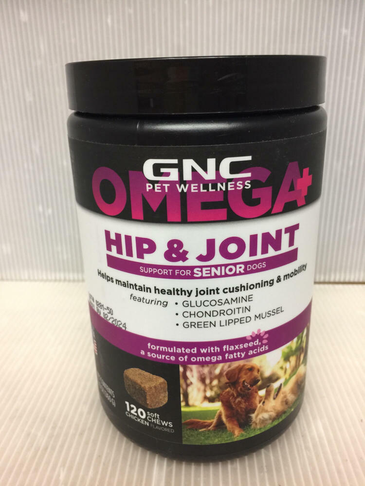 GNC Pets Omega Hip & Joint Dog Supplements for Senior Dogs BB 02/2024