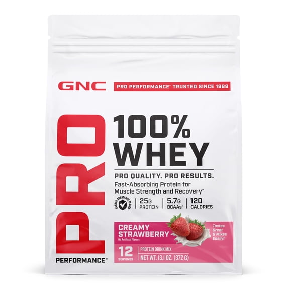 GNC Pro Performance 100% Whey 2.0 - Creamy Strawberry (12 Servings)