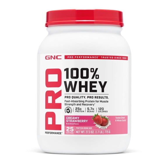 GNC Pro Performance 100% Whey 2.0 - Creamy Strawberry (25 Servings)