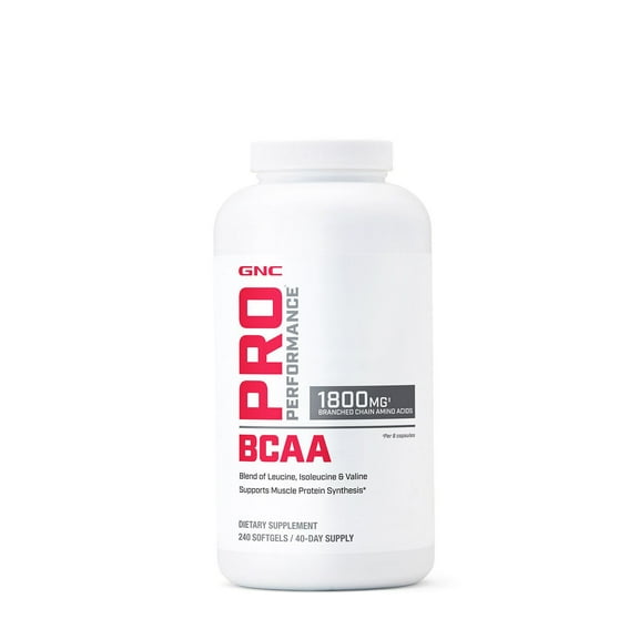 GNC Pro Performance BCAA 1800mg, 240 Capsules, Helps Reduce Muscle Protein Breakdown
