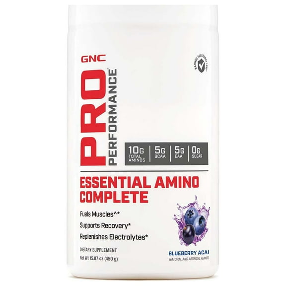 GNC Pro Performance Essential Amino Complete, Blueberry Acai, 15.87 oz.
