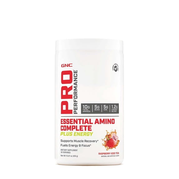 GNC Pro Performance Essential Amino Complete Plus Energy - Raspberry Iced Tea,