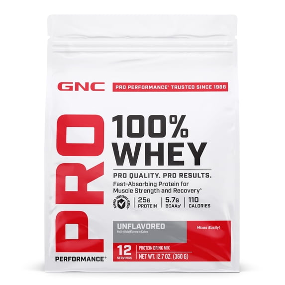 GNC Pro Performance Pp 2.0 100% Whey, Unflavored, 12 Servings