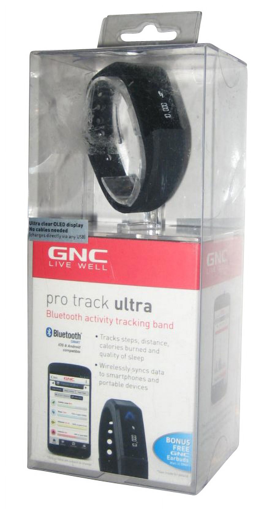 GNC Pro Track Ultra Bluetooth Activity Tracker Band Black iOS/Android