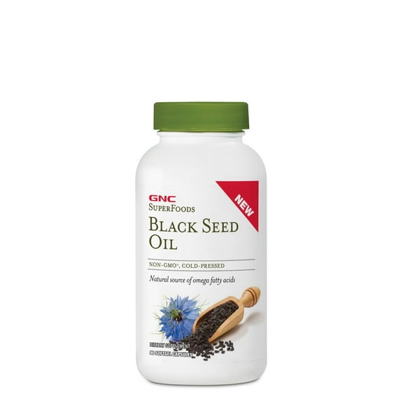 GNC SuperFoods Black Seed Oil | Natural Source of Omega Fatty Acids - 90 Softgel Capsules