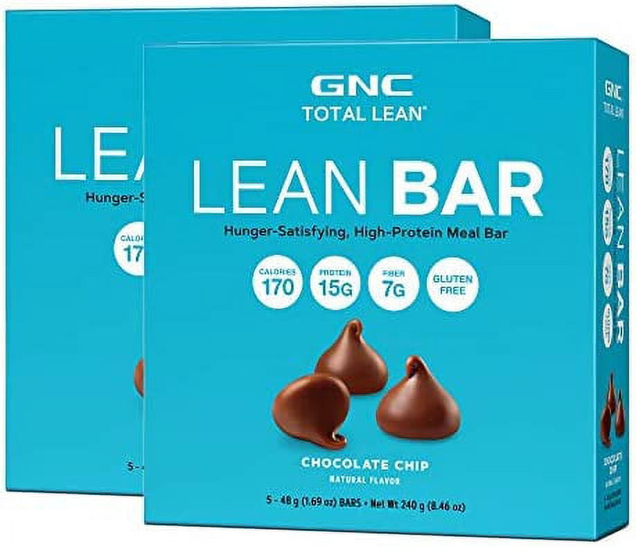 GNC Total Lean Lean Bar Chocolate Chip, Twin Pack, 5 Bars per Box