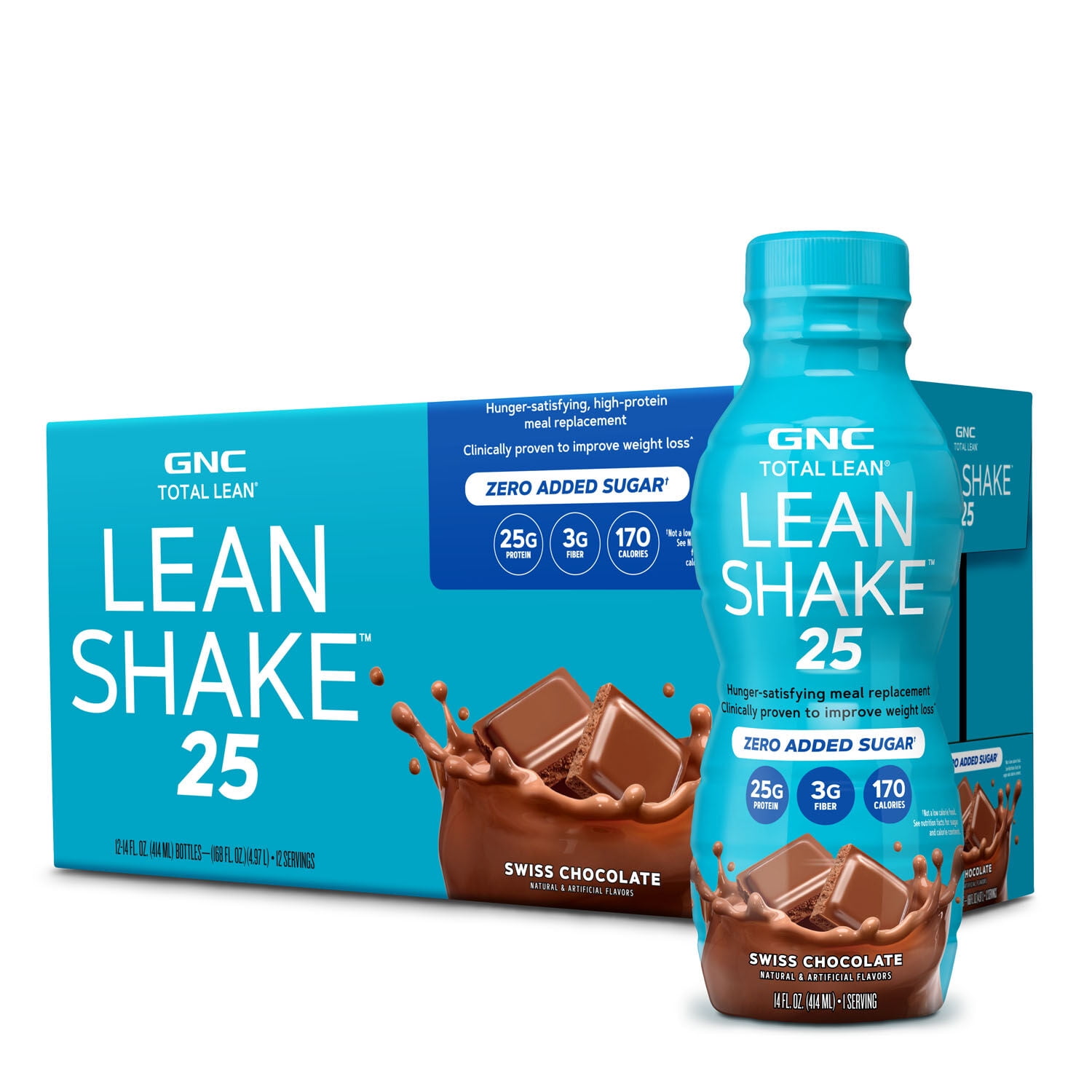 How Much Is A Bottle Of Lean GNC Total Lean | Lean Shake - Swiss Chocolate | 25g of Protein Per