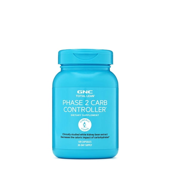 GNC Total Lean Phase 2 Carb Controller | Decreases Calorie Impact from Carbohydrates | 120 Capsules