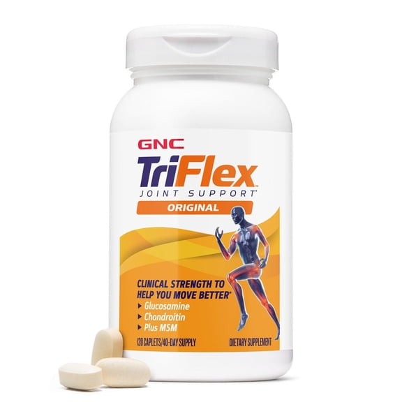 GNC TriFlex Joint Support, Supports joint tissue health function and flexibility, 120 Caplets (40 Servings)