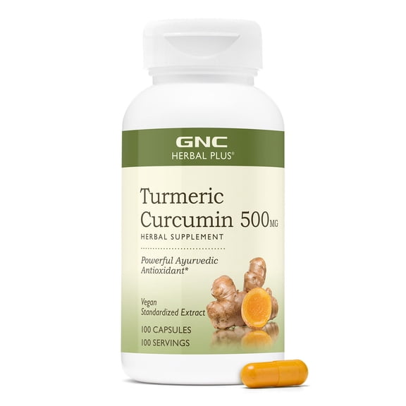 GNC Turmeric Curcumin 500mg, Vegan, 100 Capsules