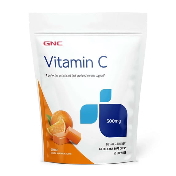 GNC Vitamin C Softchew, 500 mg, 60 servings, 60 delicious soft chews