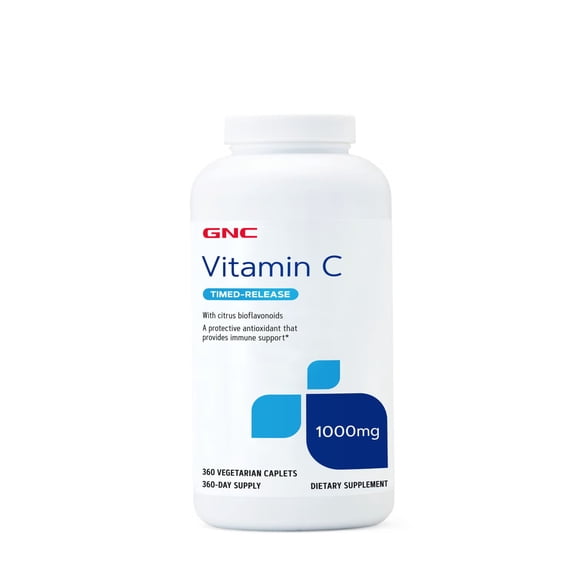 GNC Vitamin C Timed-Release 1000 mg, Includes Citrus bioflavonoids, 360 Caplets