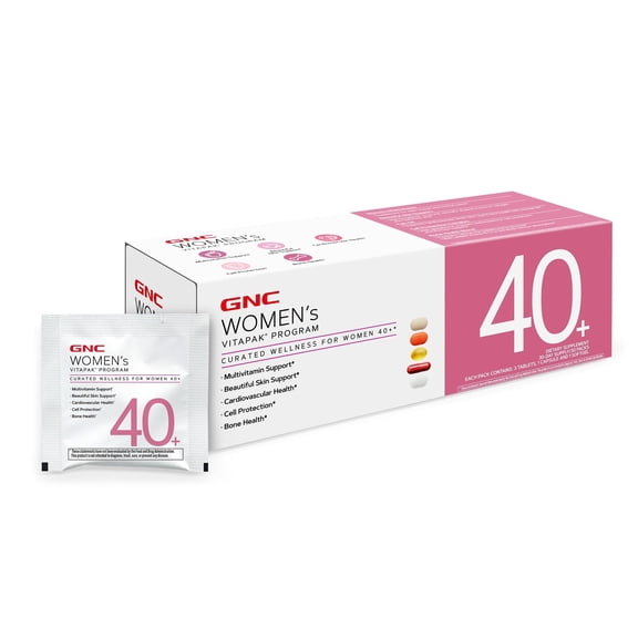 GNC Womens 40+ Vitapak, 5-in-1 Multivitamin Pack, Healthy Hormones, Brain Health, Metabolism, Bone Strength, Edible Dietary Supplement, 30 Servings