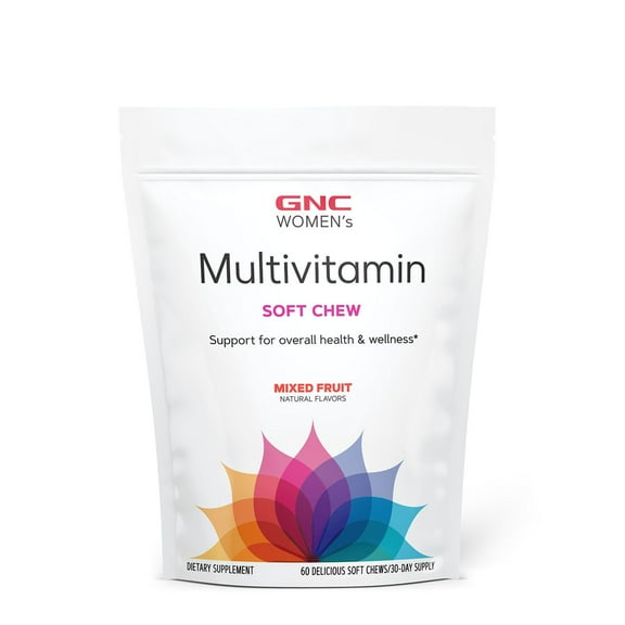 GNC Women's Multivitamin Soft Chew | Support for Overall Health and Wellness | Mixed Fruit | 60 Count
