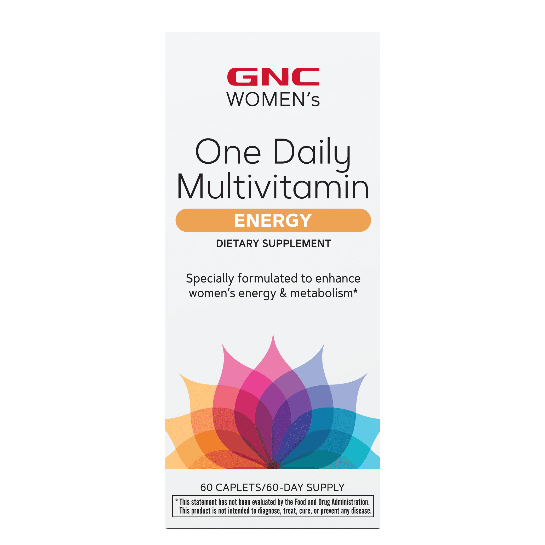GNC Women's One Daily Multivitamin Energy, With Caffeine, Energy And Metabolism, 60 Caplets, 60 Servings