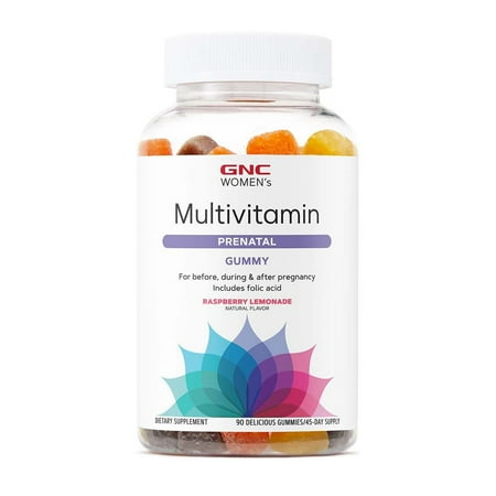 GNC Women's Prenatal Vitamin Gummy - Raspberry Lemonade - 90 Gummies (45 Servings)