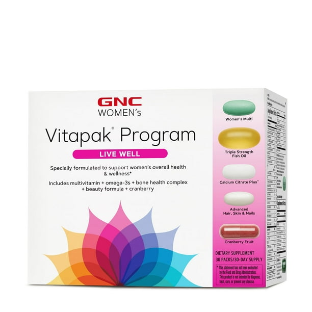 GNC Women's Ultra Mega Live Well Vitapak Full Body Supplement Support