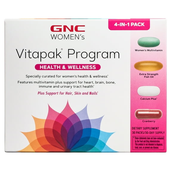 GNC Women's Vitapak Program, 30 Daily Packs, Complete Daily Multivitamin and Health
