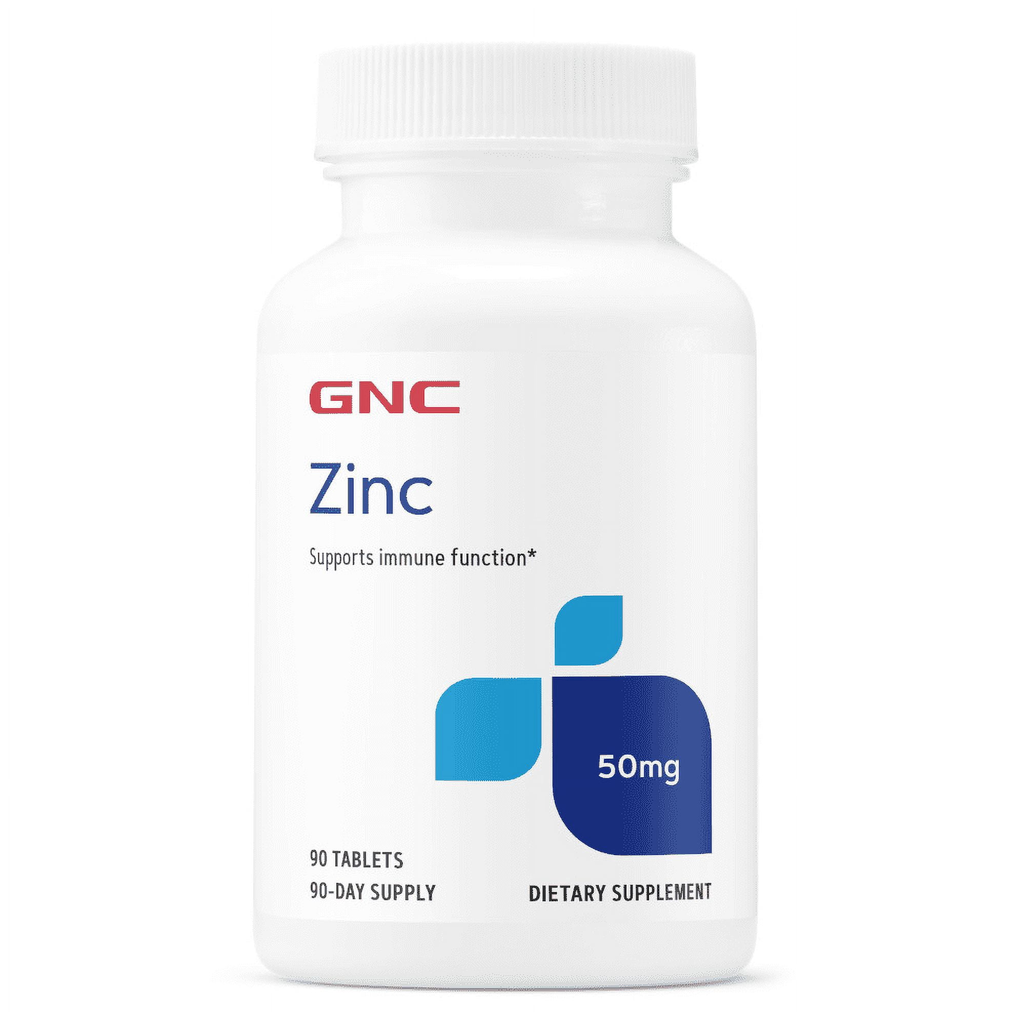 GNC Zinc 50mg, Supports Immune Function,  90 Tablets, 90 Servings
