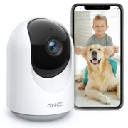 GNCC 2K 360° Indoor Security Camera, 2.4Ghz Wifi Home Camera,Motion/Sound Detection，Infrared Night Vision，2-Way Audio