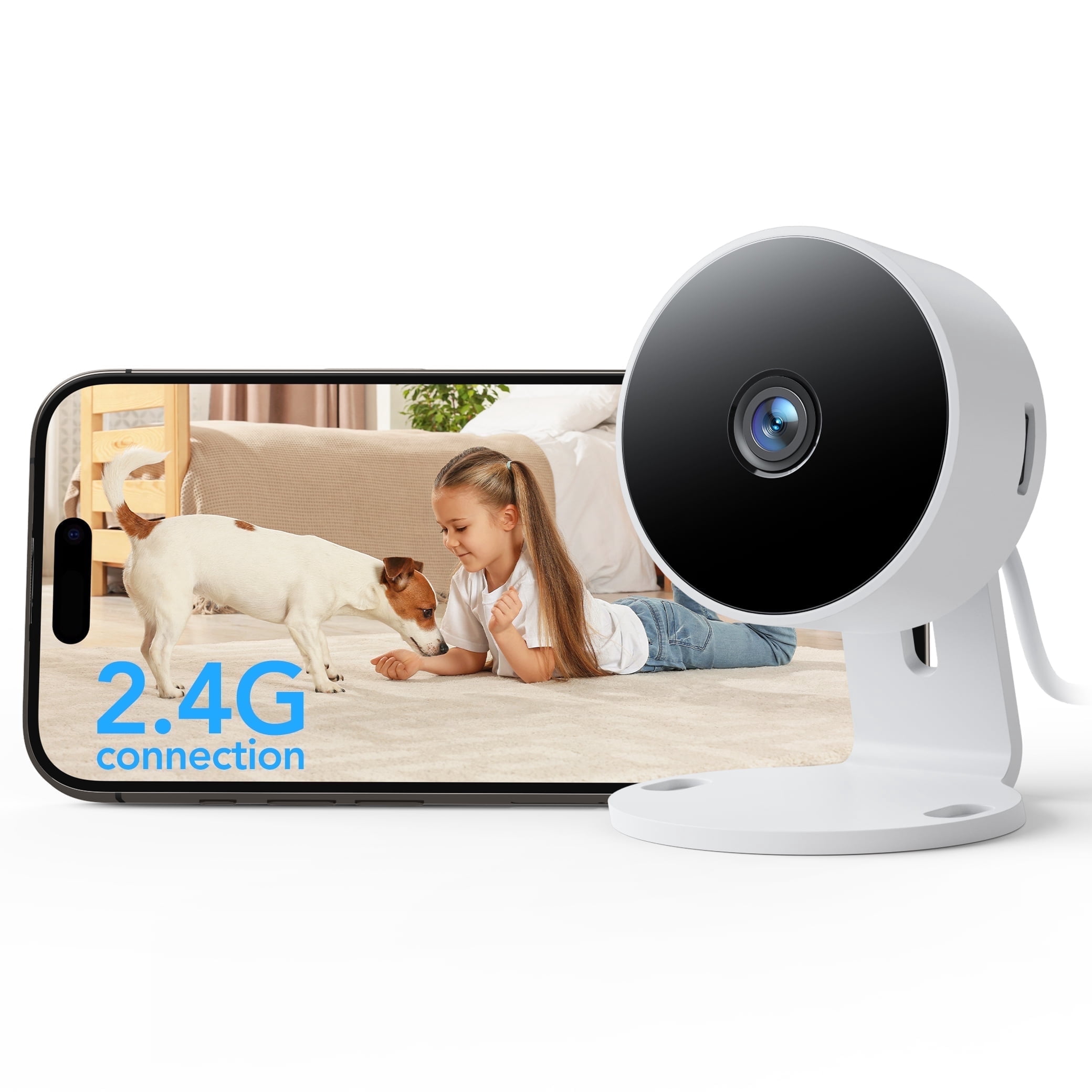 Indoor Security Camera, 1080P with Night Vision, 2-Way Audio, Motion Detection, Cloud & SD Storage, Works with Alexa and