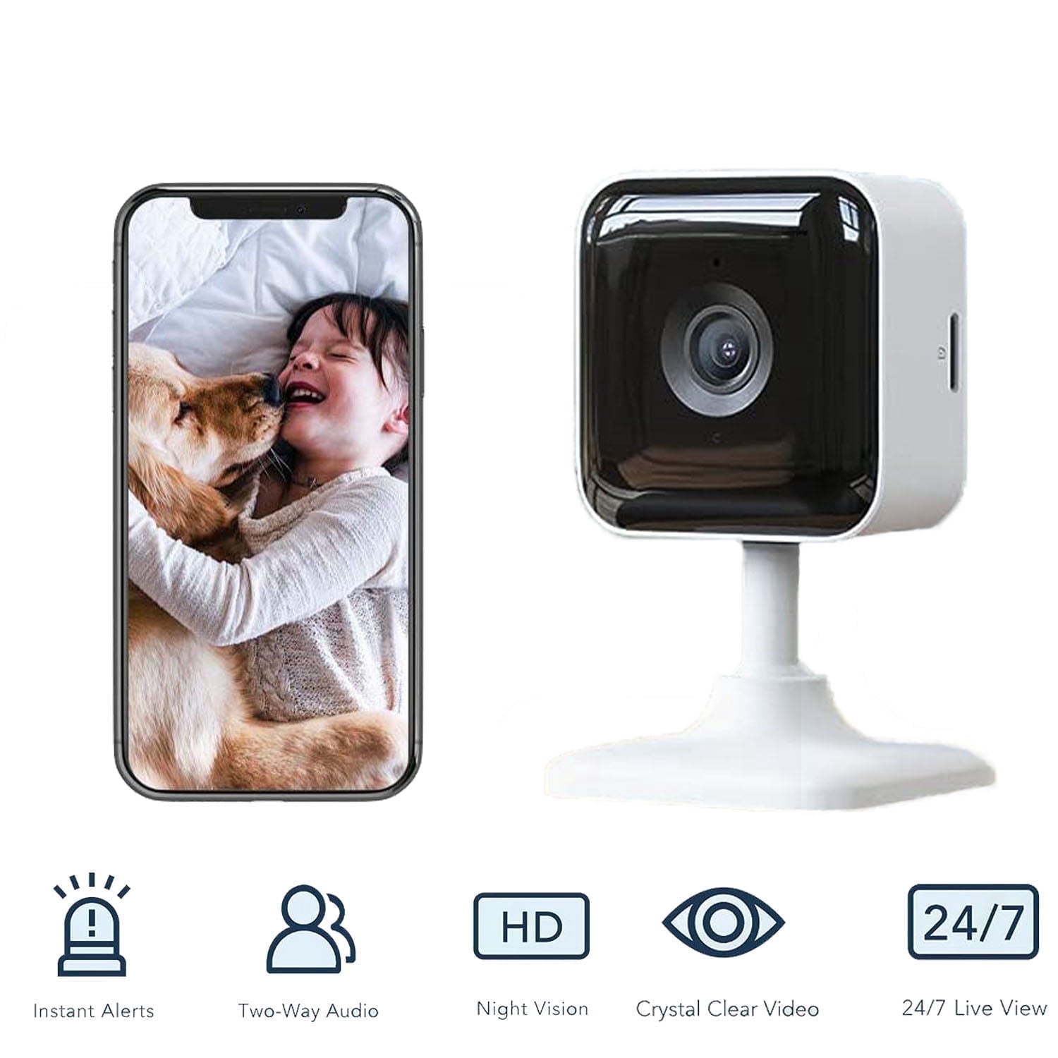 Cocobear Indoor Security Camera 1080P, Motion Detection, Cloud & SD Card Storage, Works with Alexa/Google Home, 2.4G Wif