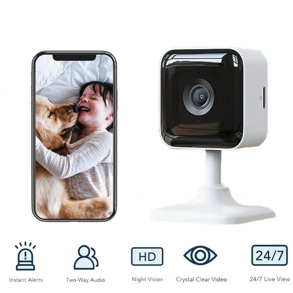 GNCC Indoor Security Camera 1080P, Motion Detection, Cloud & SD Card Storage, Works with Alexa/Google Home, 2.4G Wifi Supported,1 Pack