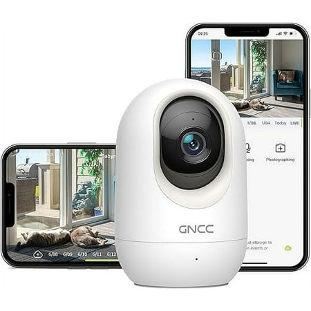 GNCC Indoor Security Camera 1080P, WIFI Baby Monitor 2.4GHz , Night Vision, 2-Way Audio, APP Control