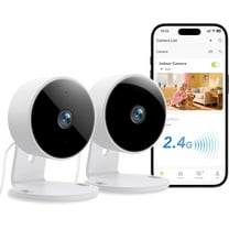 Indoor Security Camera 1080P, Motion Detection, 2-Way Audio Siren, Night Vision, Cloud & SD Card Storage, Works with Alexa/Google Home, 2 Pack