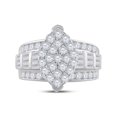 thumbnail image 1 of GND 115572 2.00 CTW 10KT White Gold Womens Diamond Oval Cluster Bridal Wedding Engagement Ring, Size 7, 1 of 1