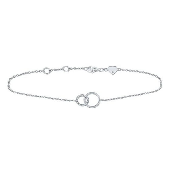 128874 0.05 CTW Diamond Small Interlocking Circles Bracelet