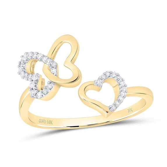 GND 175991 0.1 CTW Diamond NK Gift Butterfly Heart Ring
