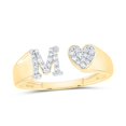 thumbnail image 1 of GND 176151 0.16 CTW Diamond NK Gift Initial Mens Ladies Heart Ring, 1 of 1