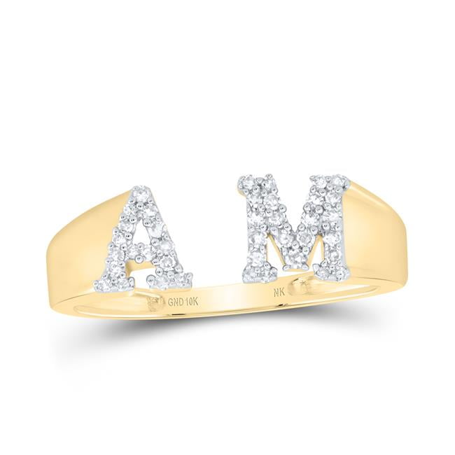 GND 178108 0.166 CTW Diamond NK Gift Initial AM Ladies Ring Walmart