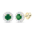thumbnail image 1 of GND 179938 0.166 CTW Diamond CN 4 mm Red EM Natural Gem Stud Earring, 1 of 1